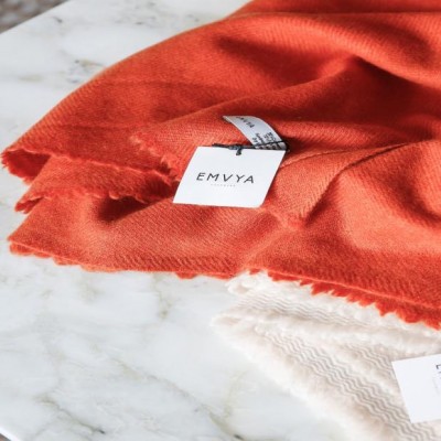  - Throws - Burnt Orange Fishbone Throw
70% Fine Wool & 30% Cashmere