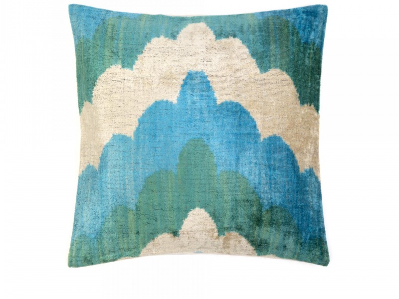  - Cushions - Bosporus Silk Velvet Ikat Cushion